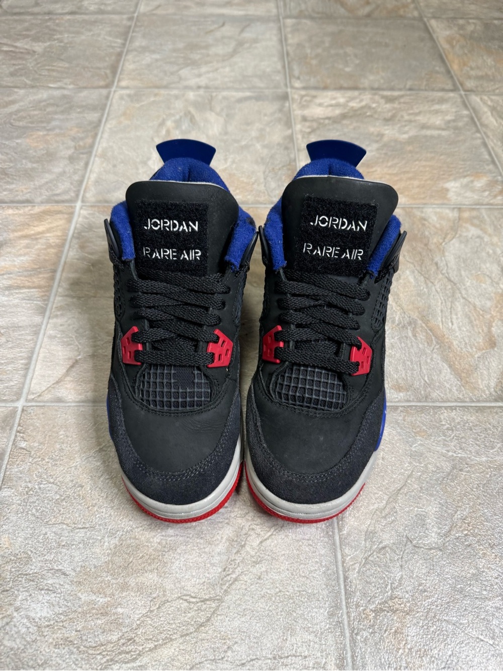 Air Jordan 4 Retro Rare Air GS Boys Shoe Size 4.5Y Black IB4171-003 Preowned